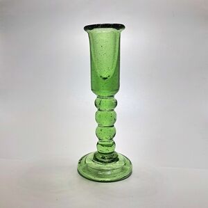 Hand Blown 1959 Green Jamestown Glass Candle Holder